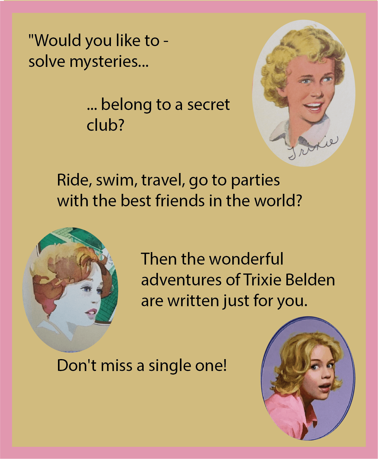 Trixie Belden Best Friends in the World Invitation