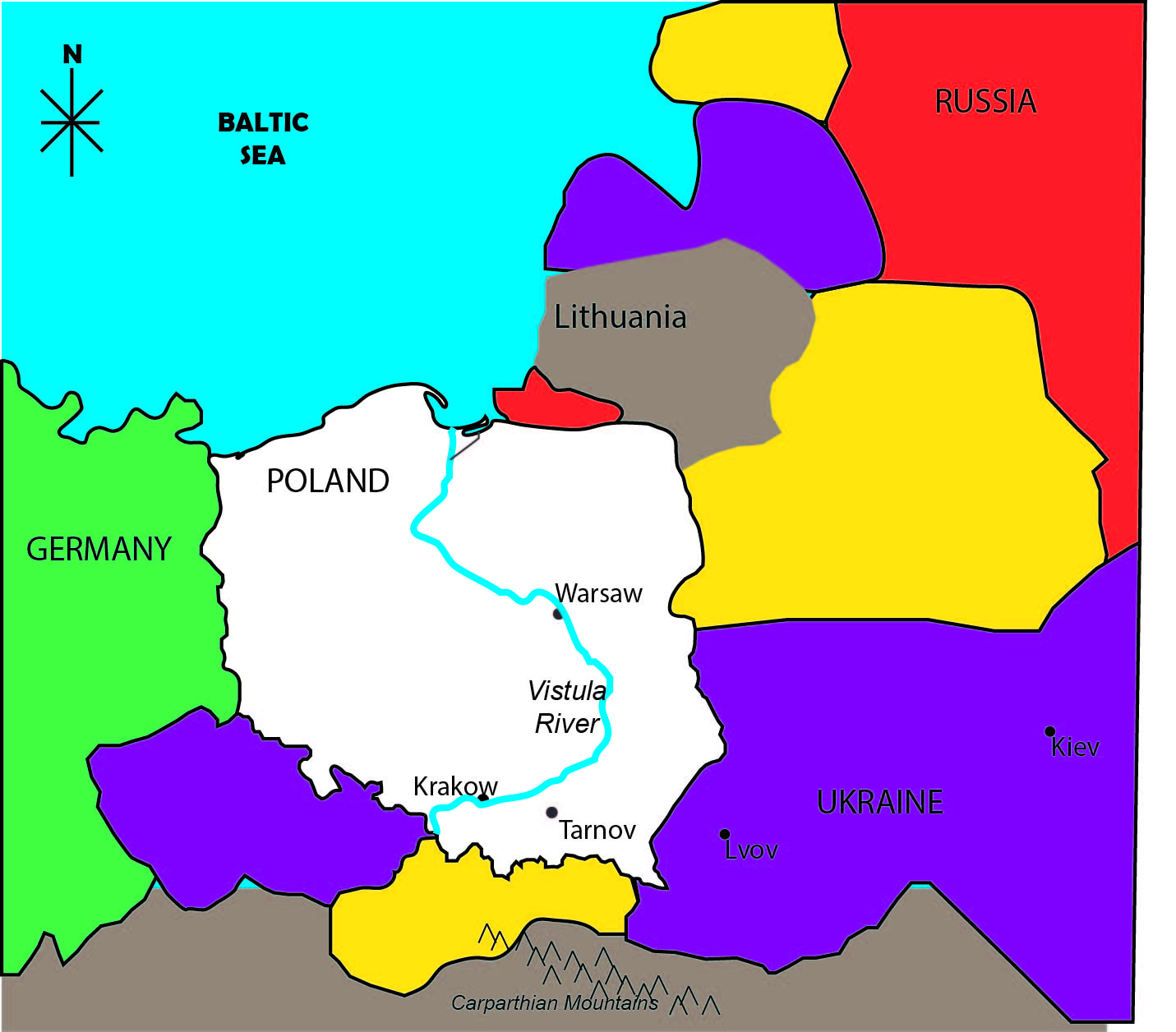 Poland and Trumpeter of Krakow Map