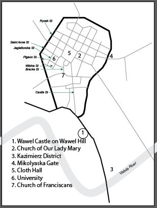 Old Map of Krakow