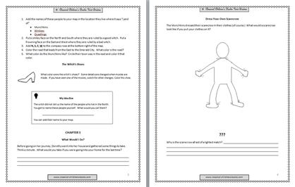 Wizard of Oz worksheets