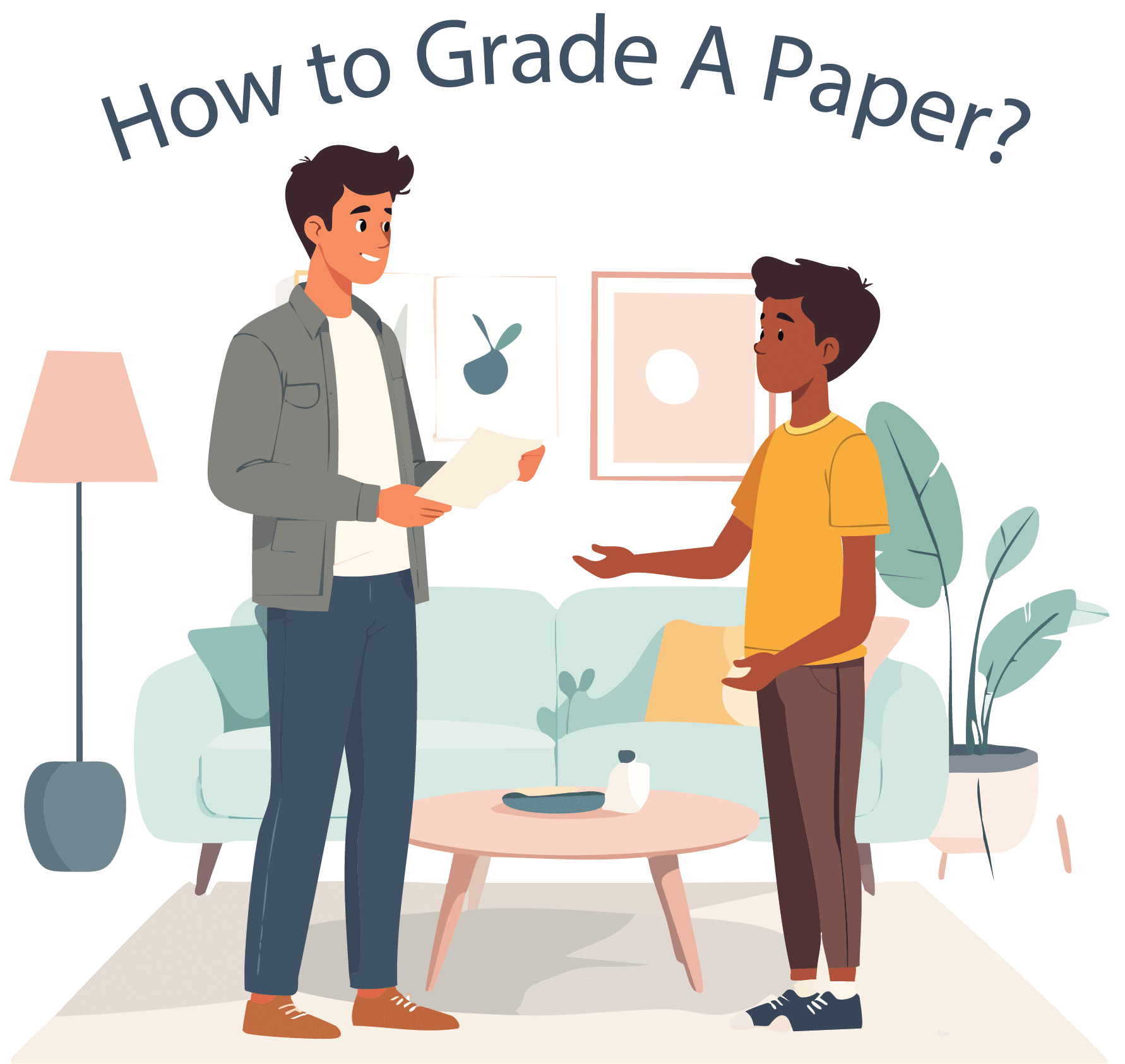 writing rubric boy handing in paper