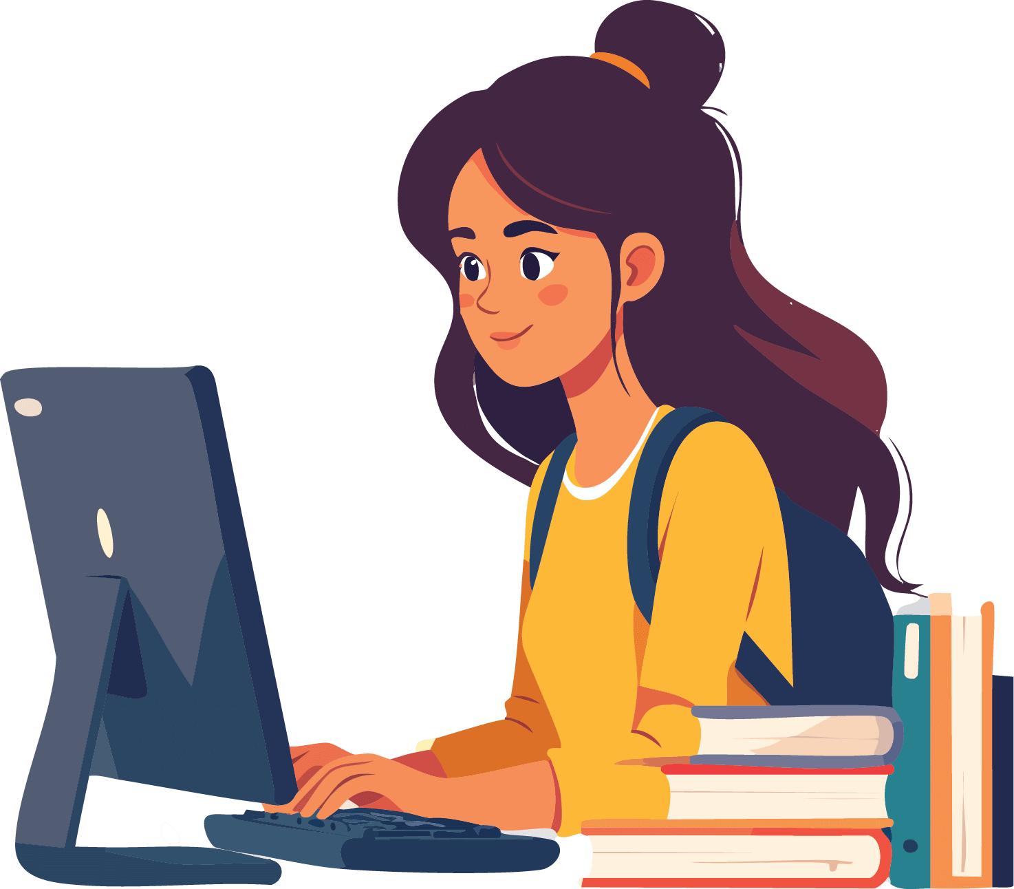 teen girl at computer