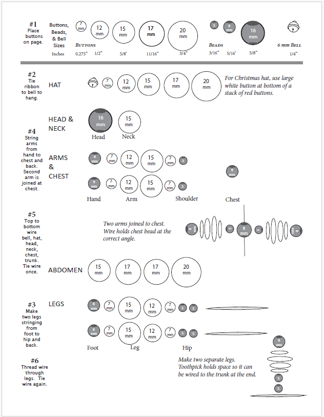 Yoyo Button Doll Template