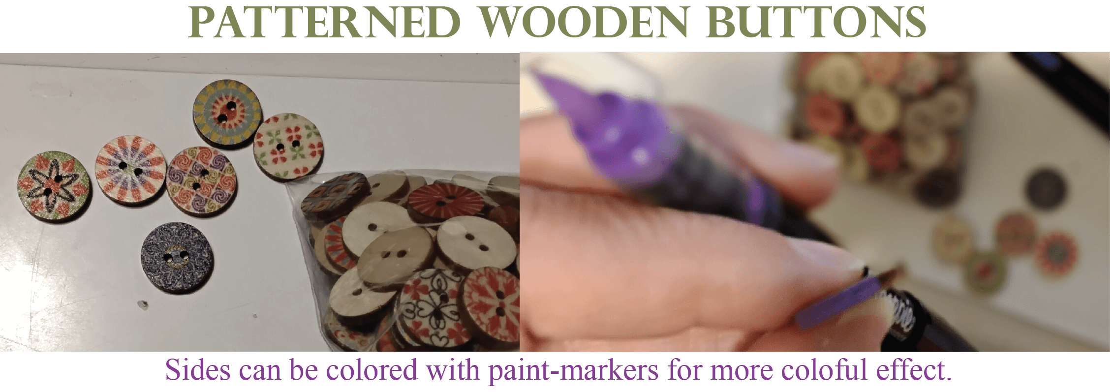 Wood Buttons with Patterns