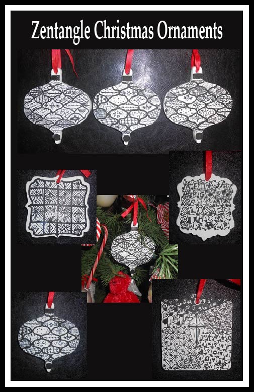 Zentangle Christmas Ornaments Poster