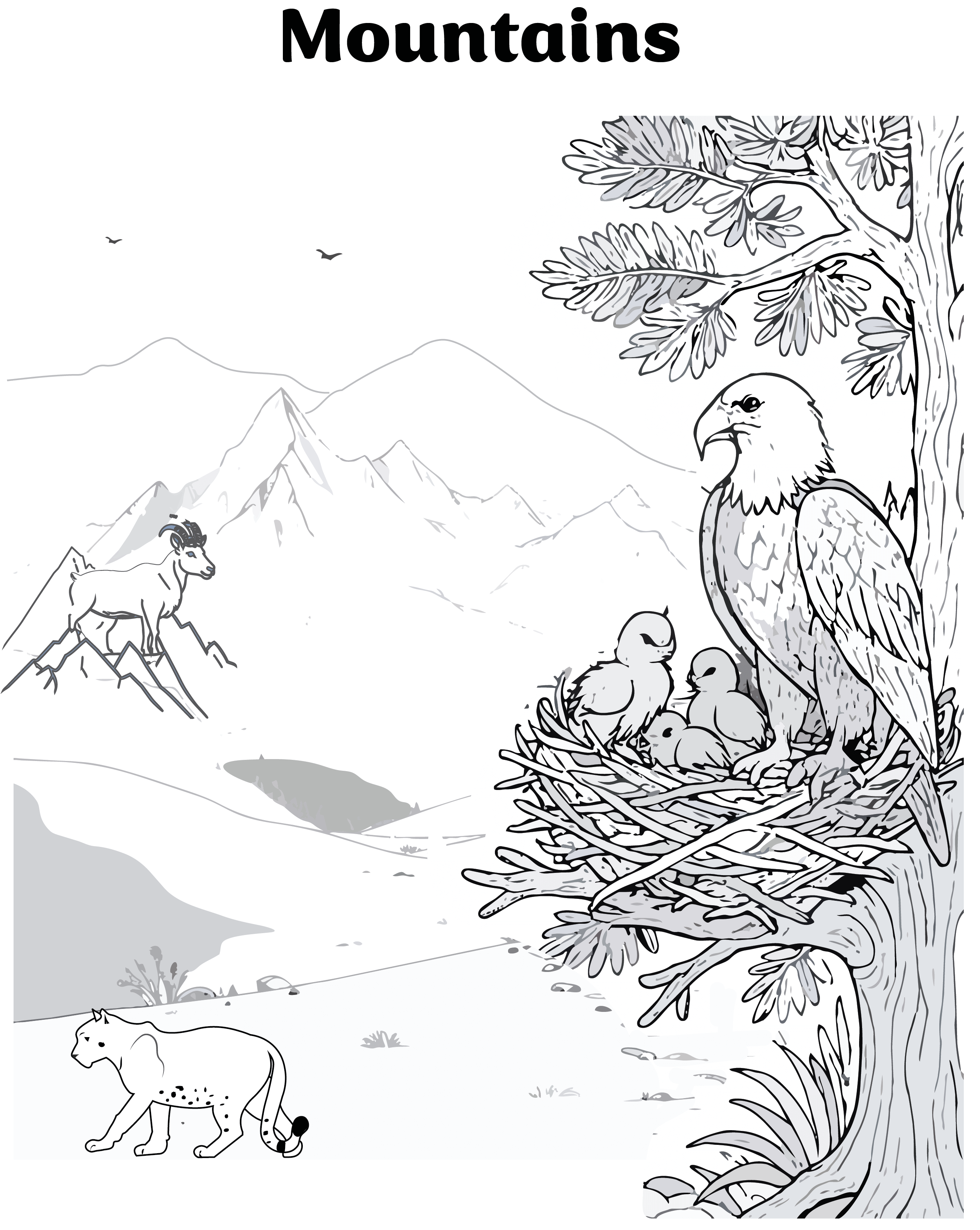 Mountain Coloring Page